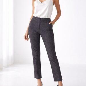 Reiss Size 8 Women's Gray Patterned Snakeskin Pants